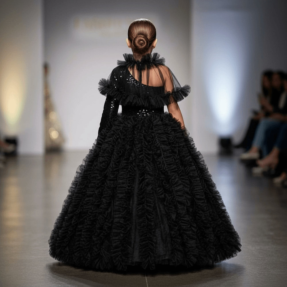 Girls Black Gown length dress M230901