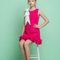 Girls magenta casual frock m260016
