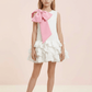 Girls white casual frock m260015