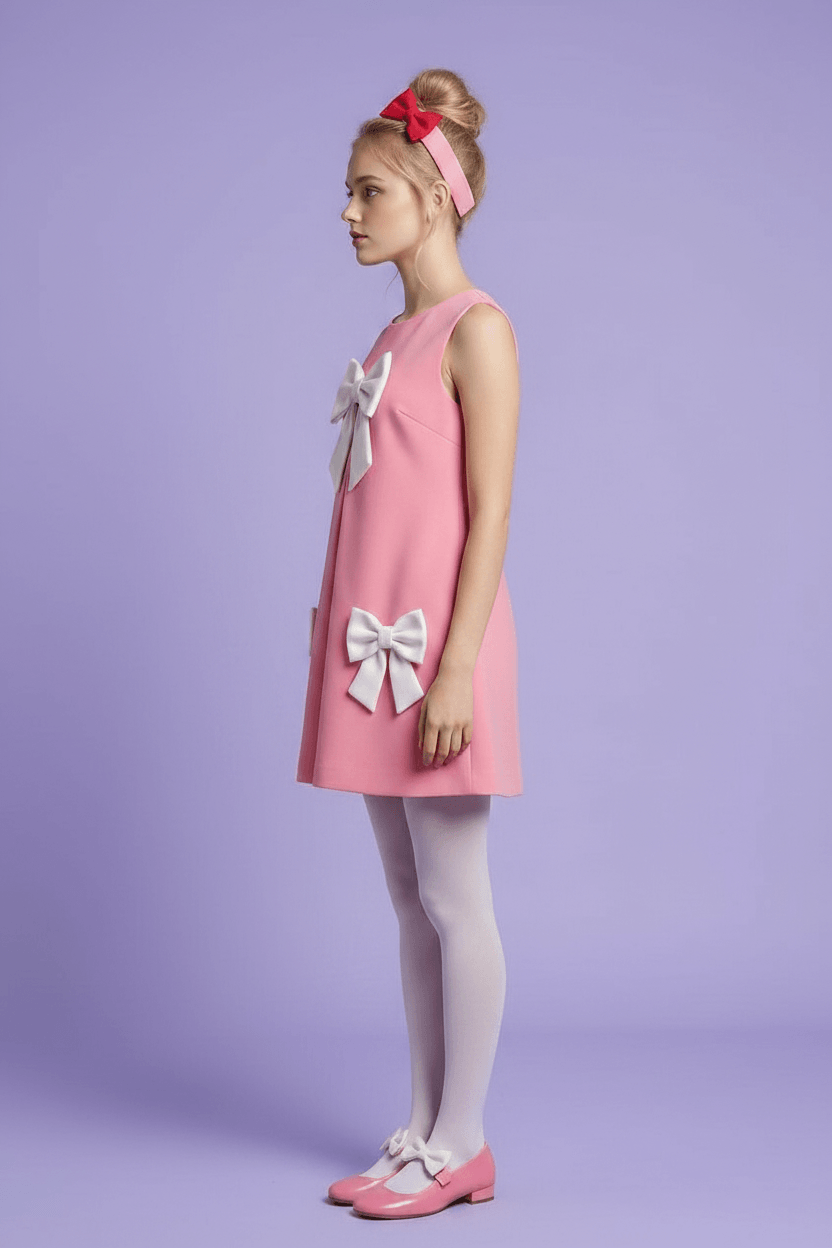 Girls pink casual frock m260017