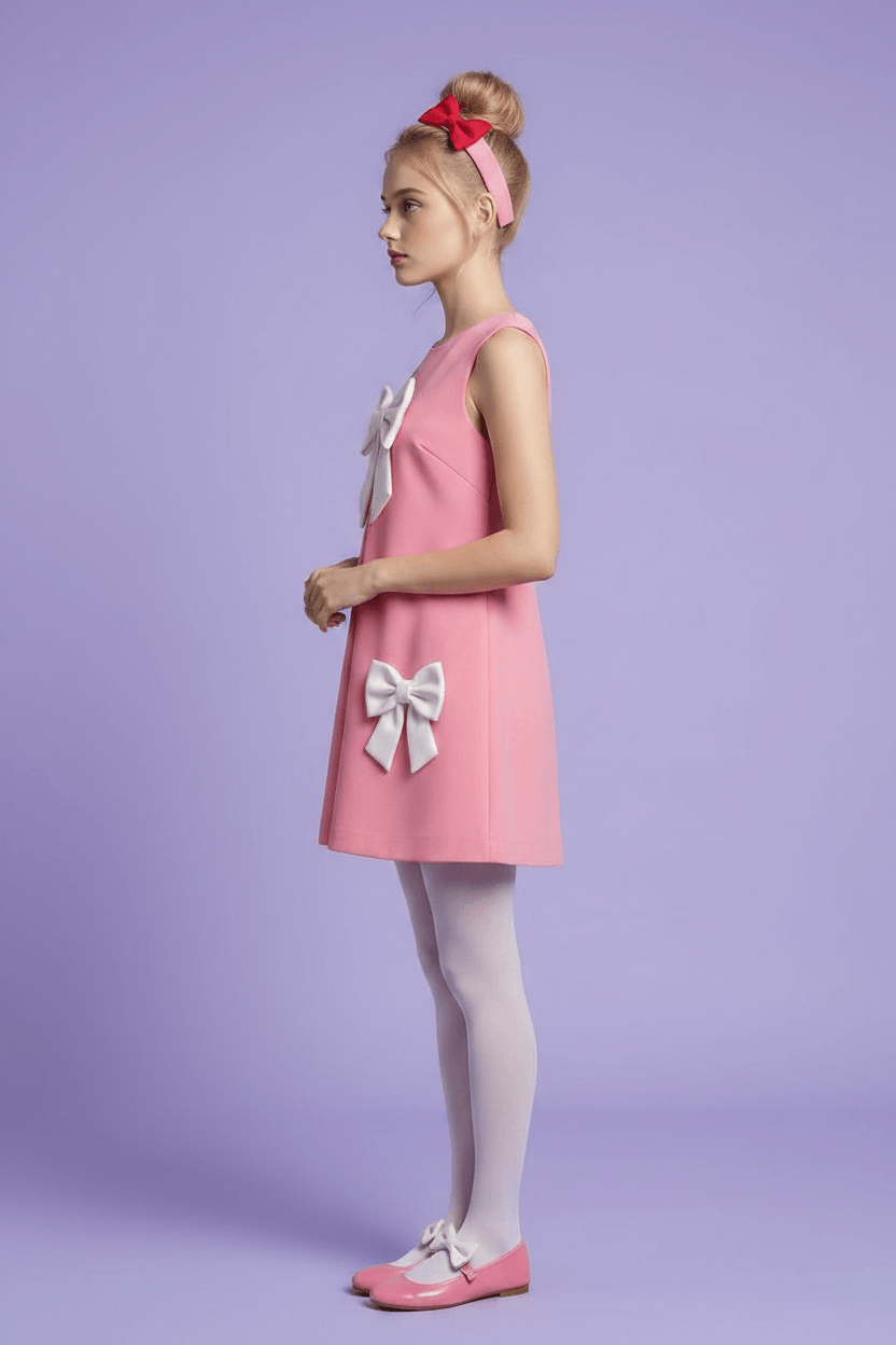 Girls pink casual frock m260017