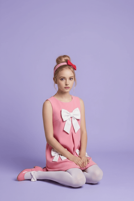 Girls pink casual frock m260017