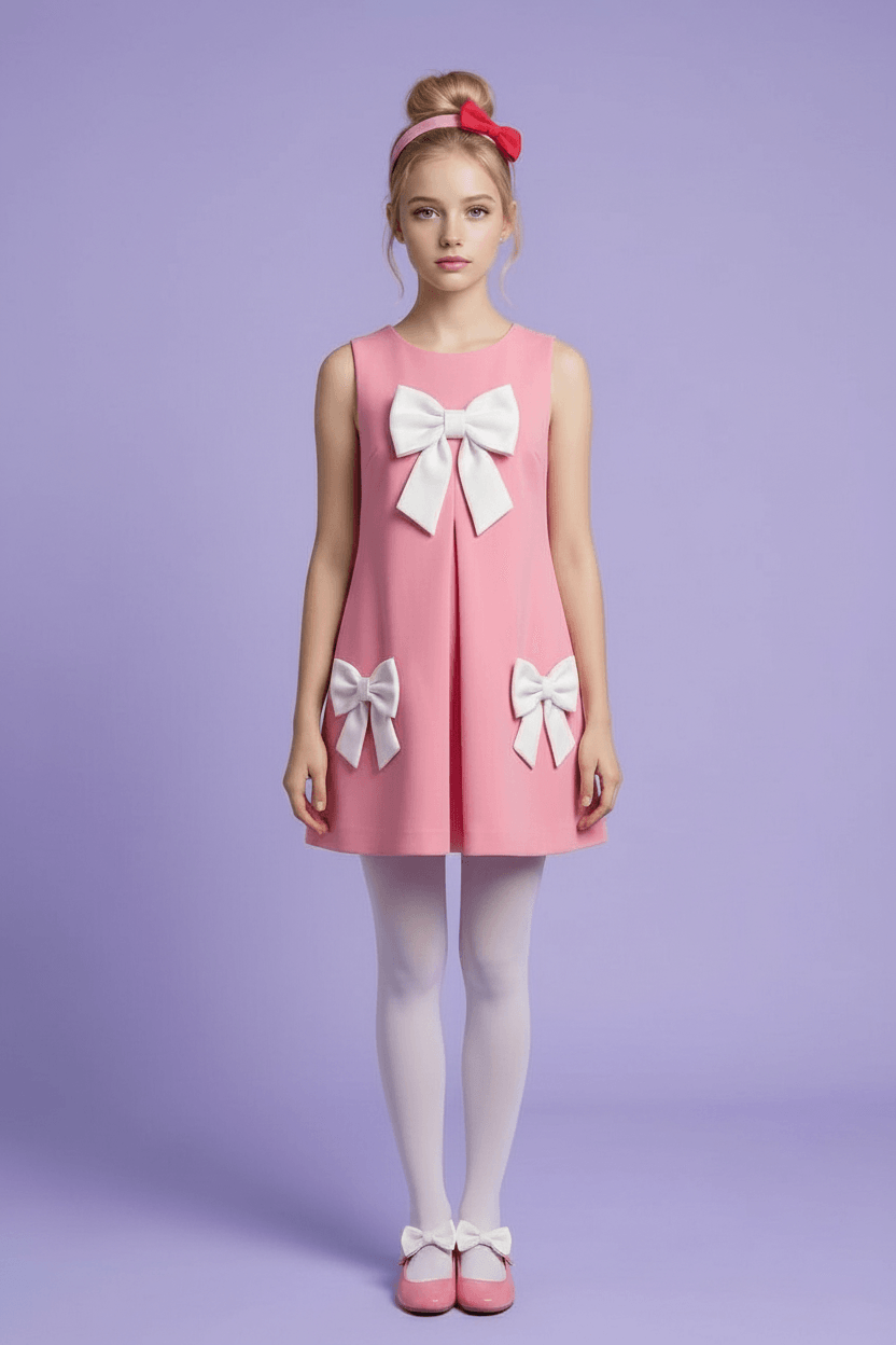 Girls pink casual frock m260017