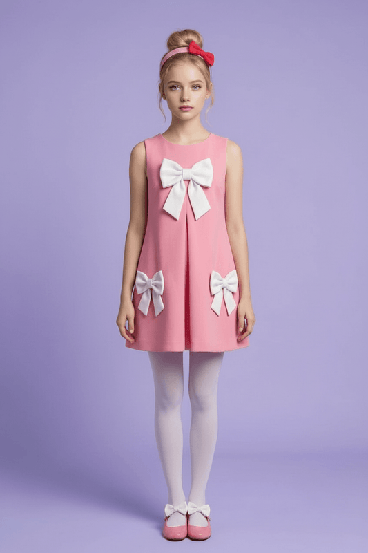 Girls pink casual frock m260017