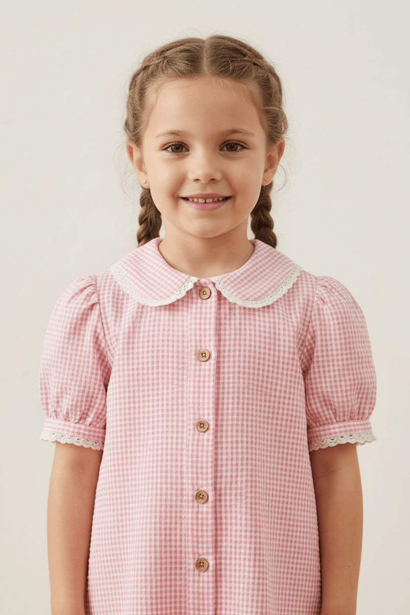 Pink cotton frock M260020
