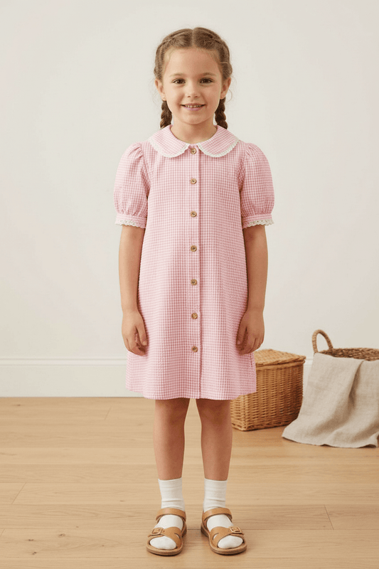Pink cotton frock M260020
