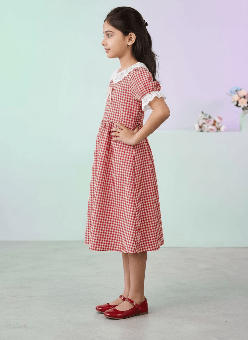 Red cotton frock M260025