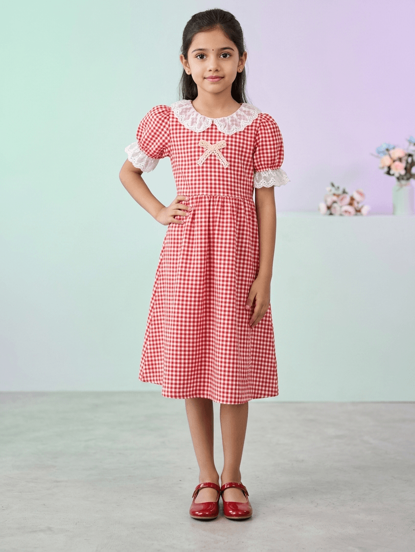 Red cotton frock M260025
