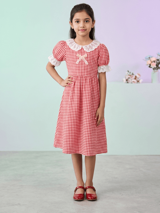 Red cotton frock M260025