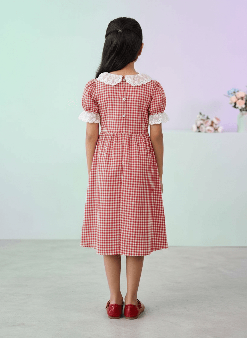 Red cotton frock M260025