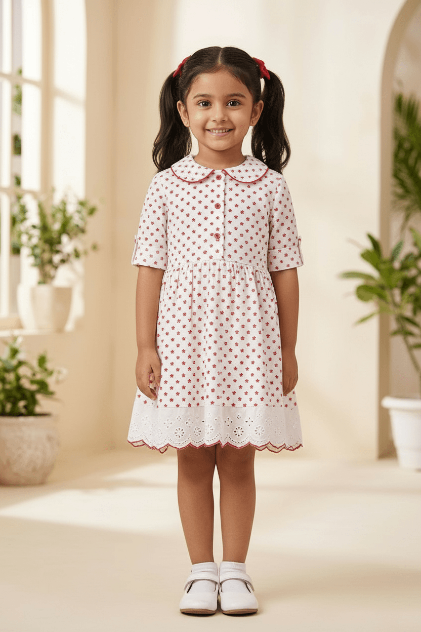 white cotton frock M260026