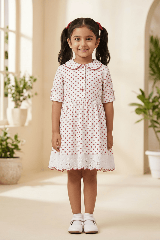white cotton frock M260026