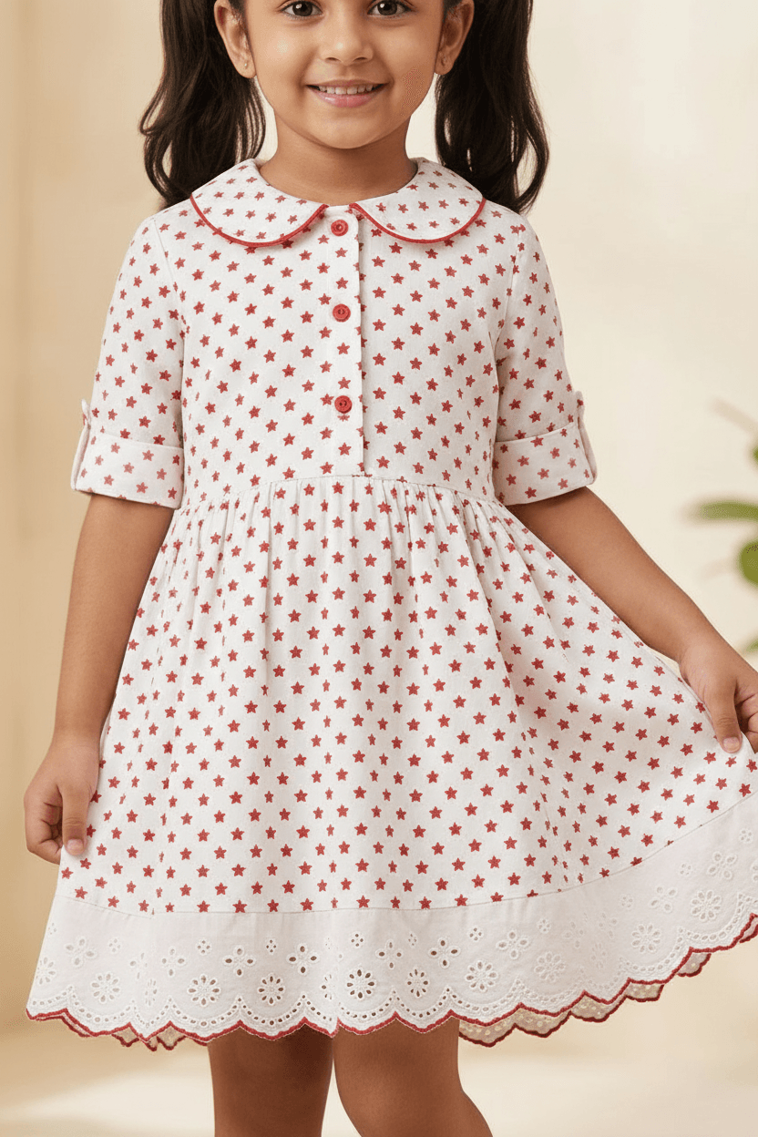 white cotton frock M260026