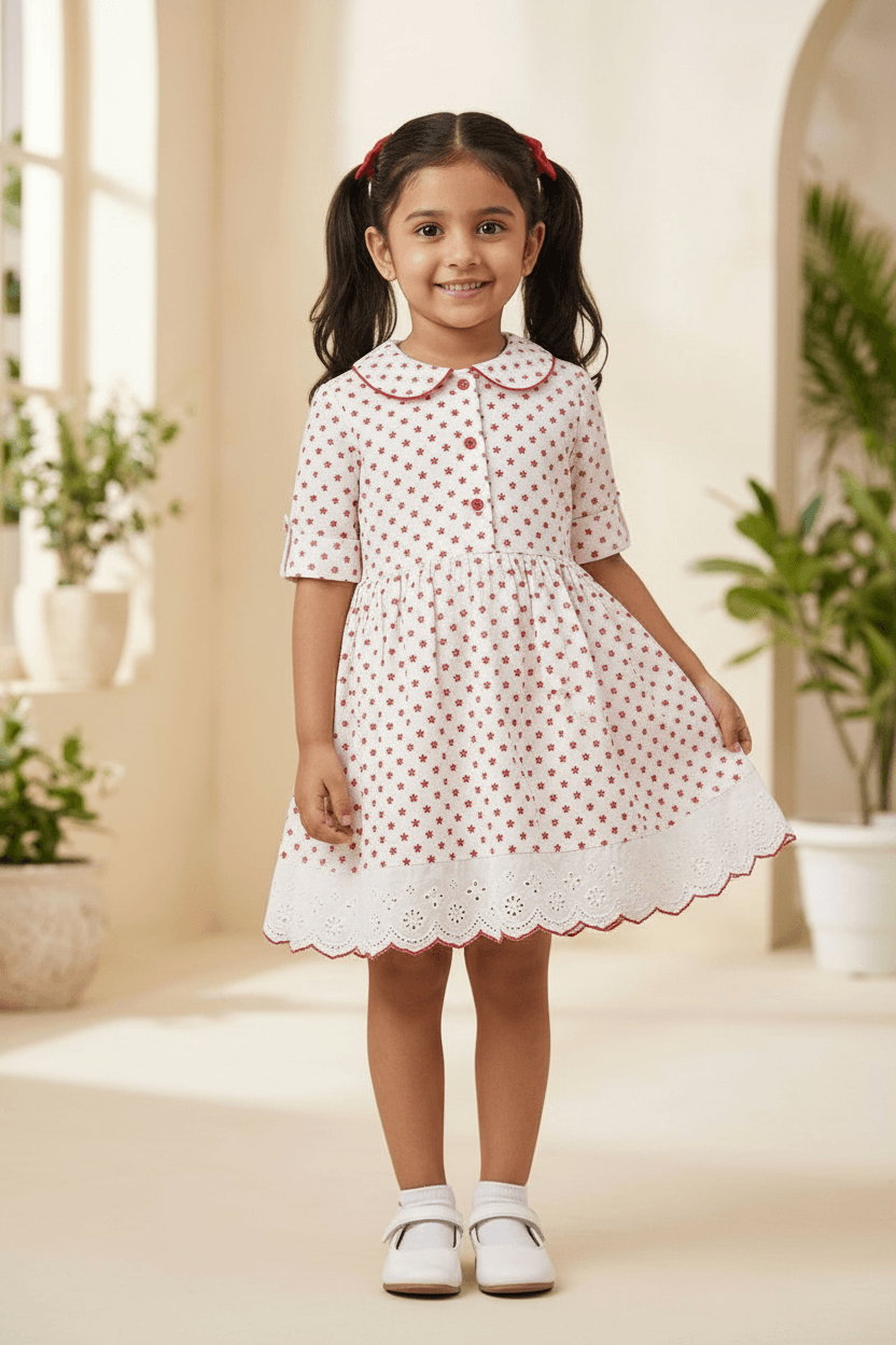 white cotton frock M260026