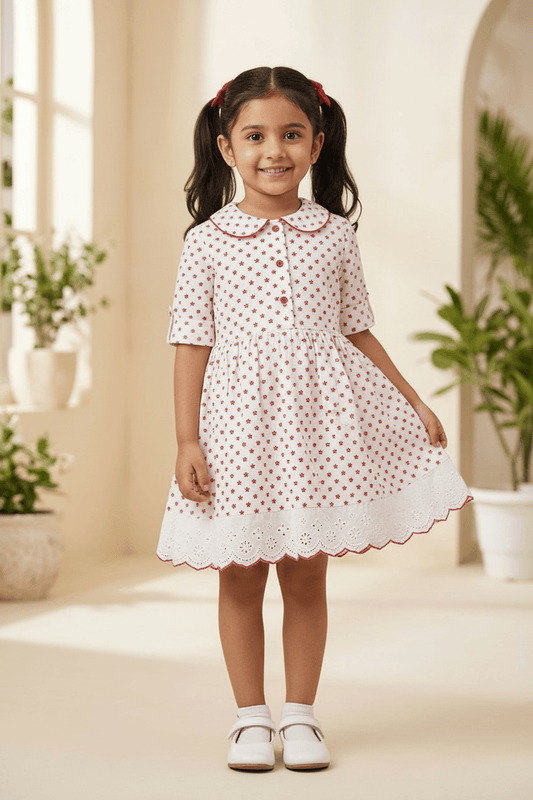 white cotton frock M260026