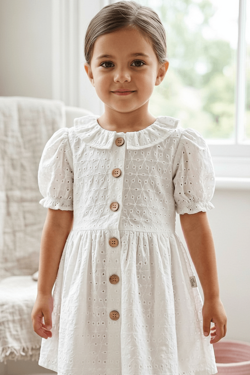 White cotton frock M260027