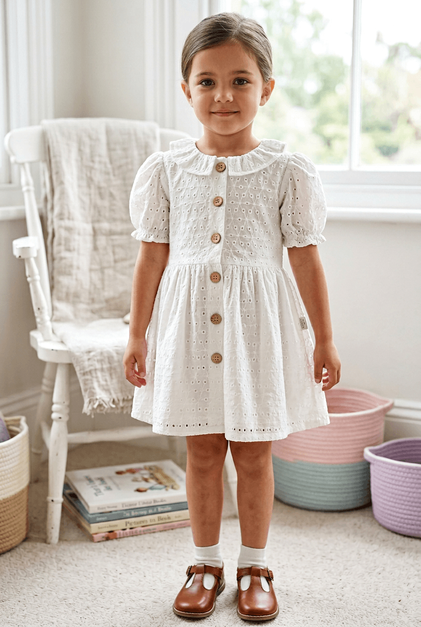 White cotton frock M260027