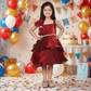 maroon party frock for girls-M250005