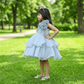 grey party frock for girls-M250007