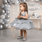 grey party frock for girls-M250008