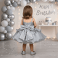 grey party frock for girls-M250008