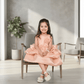 Peach party frock for girls-M250011