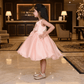 SALE peach party frock for girls-M250012