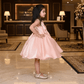 SALE peach party frock for girls-M250012