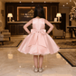 SALE peach party frock for girls-M250012