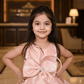 SALE peach party frock for girls-M250012