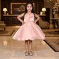 SALE peach party frock for girls-M250012