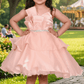 SALE peach party frock for girls-M250013