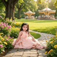SALE peach party frock for girls-M250013