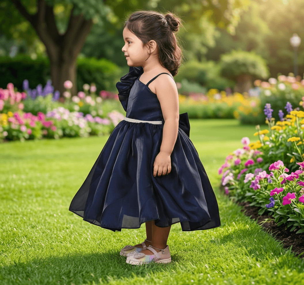 blue party frock for girls-M250014