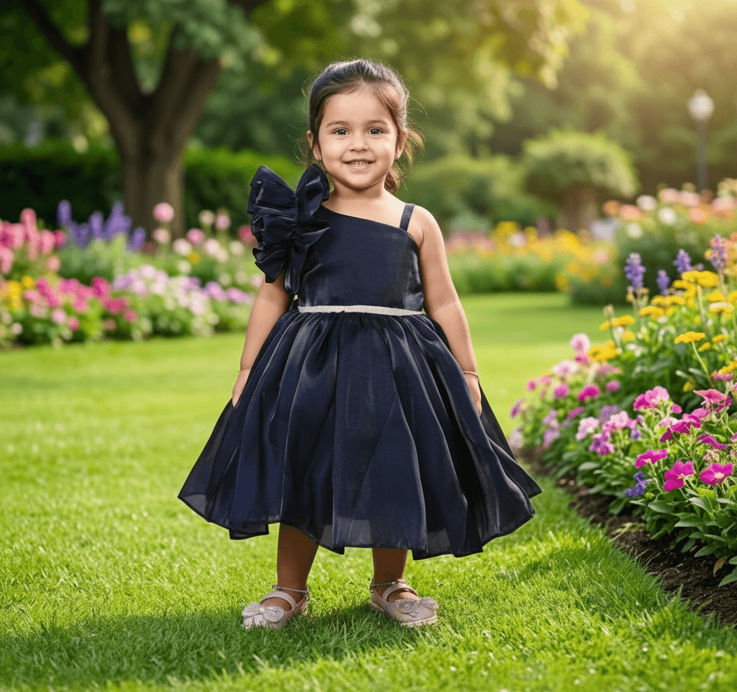 blue party frock for girls-M250014