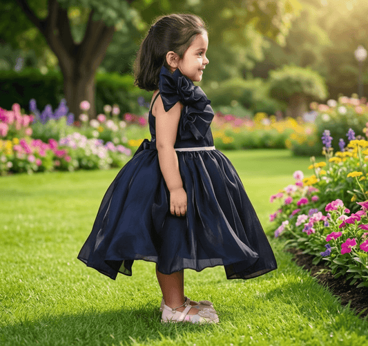 blue party frock for girls-M250014