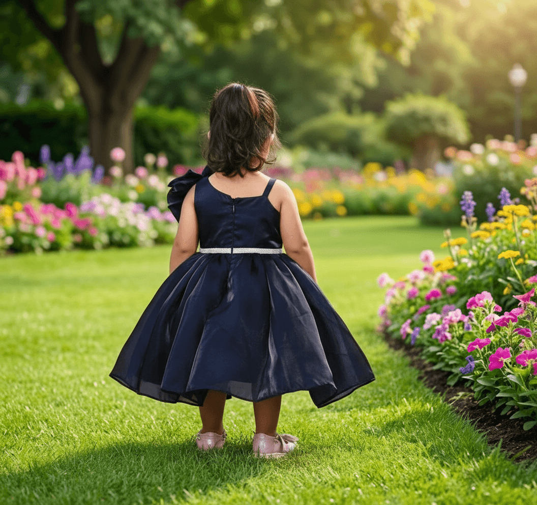 blue party frock for girls-M250014
