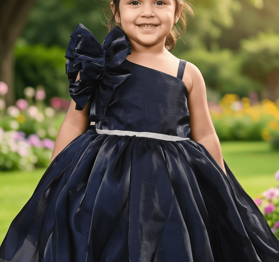 blue party frock for girls-M250014