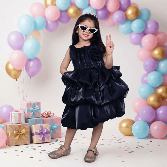 blue party frock for girls-M250015