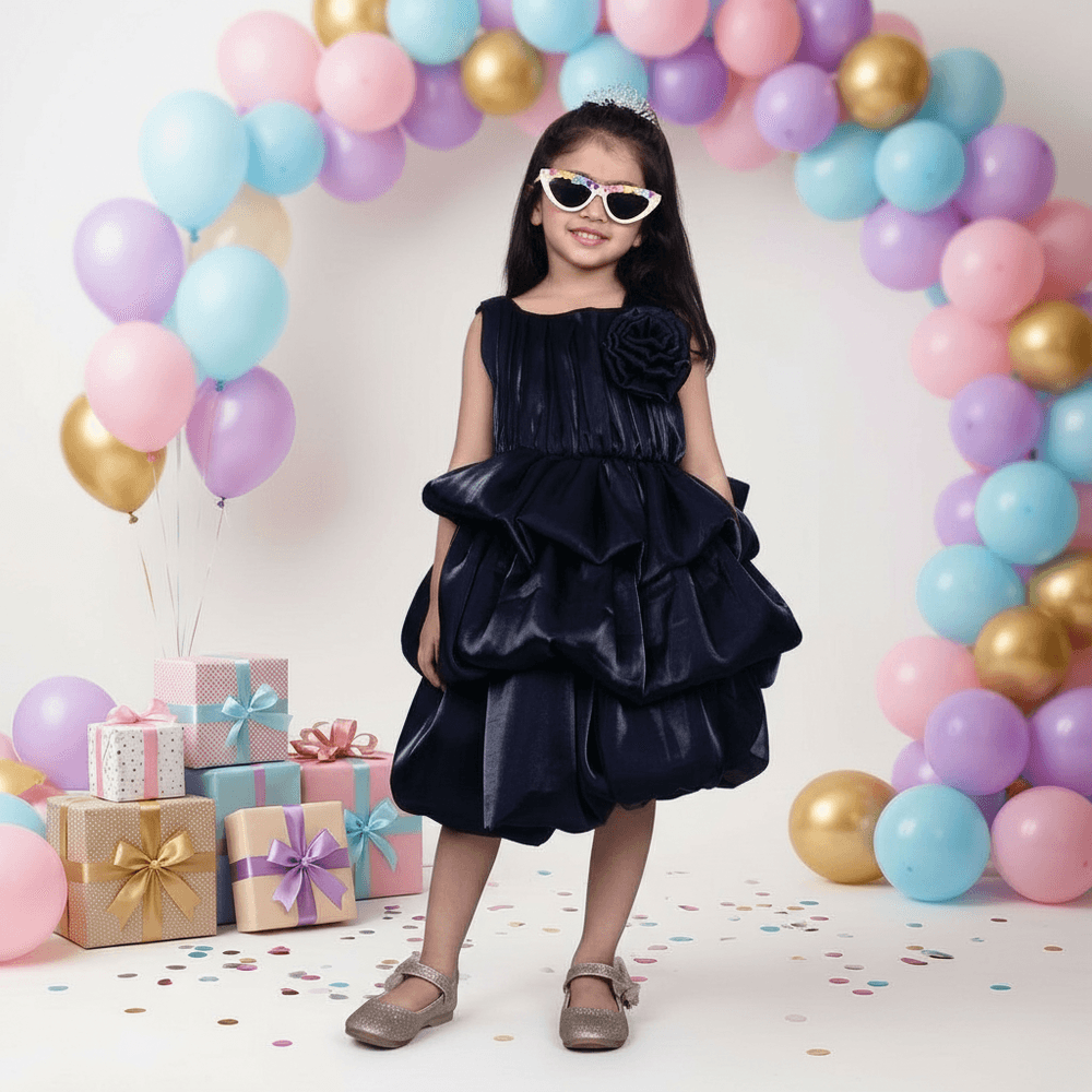 blue party frock for girls-M250015