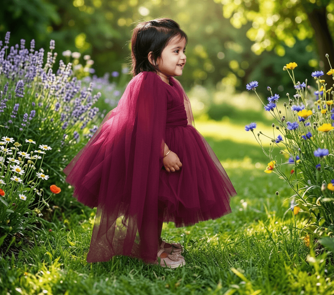 wine party frock for girls-M250026
