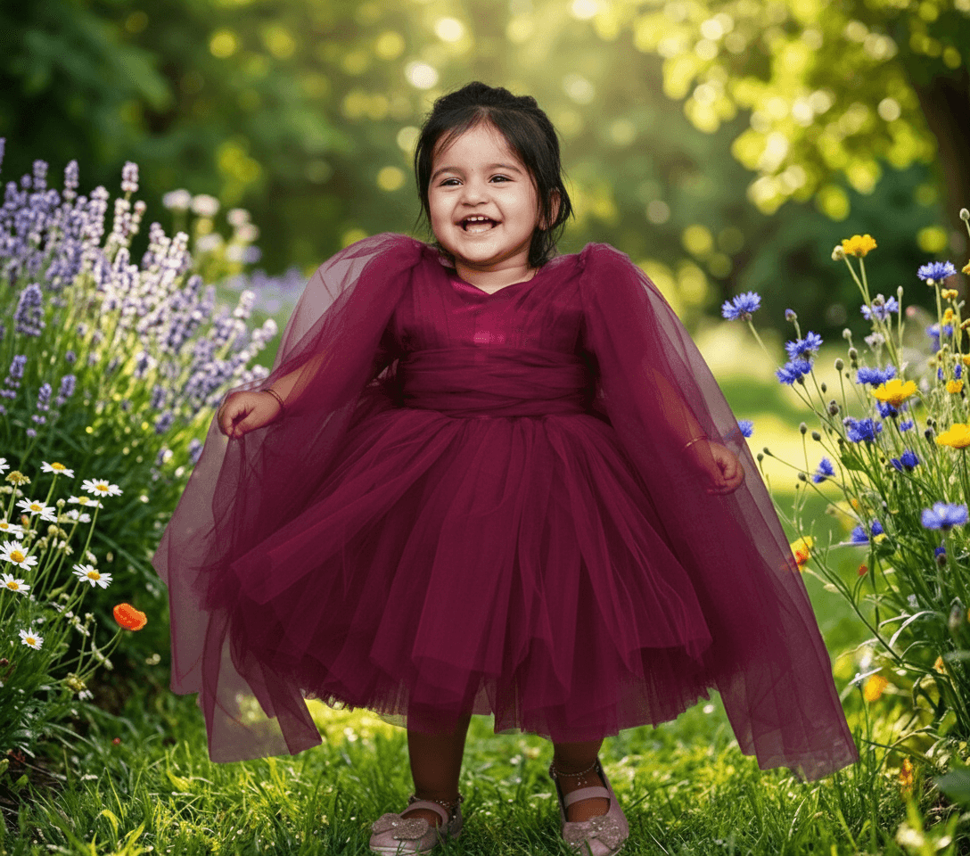 wine party frock for girls-M250026
