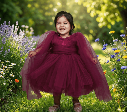 wine party frock for girls-M250026