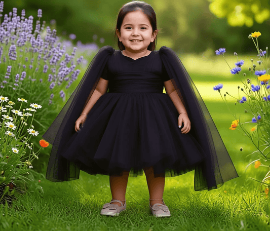 Black party frock for girls-M250025