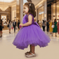 purple party frock for girls-M250027