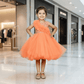 SALE Orange party frock for girls-M250028