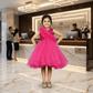 Magenta party frock for girls-M250029