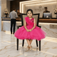 Magenta party frock for girls-M250029