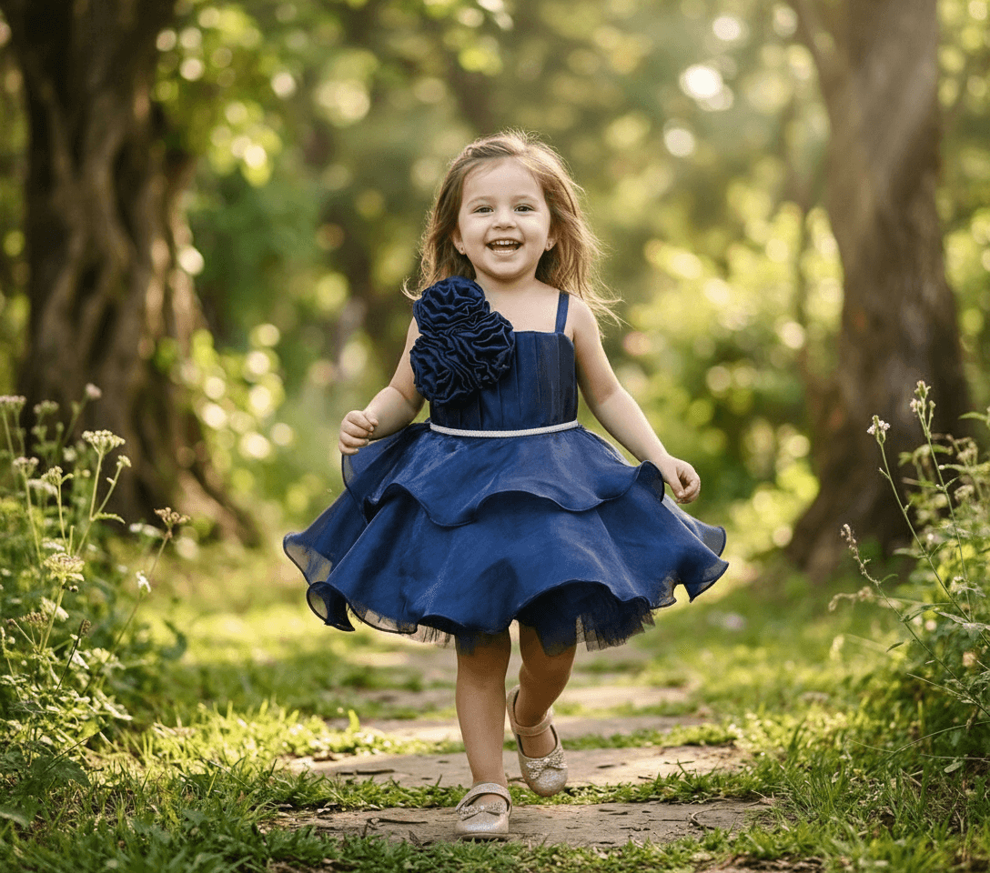 SALE Blue party frock for girls-M250016