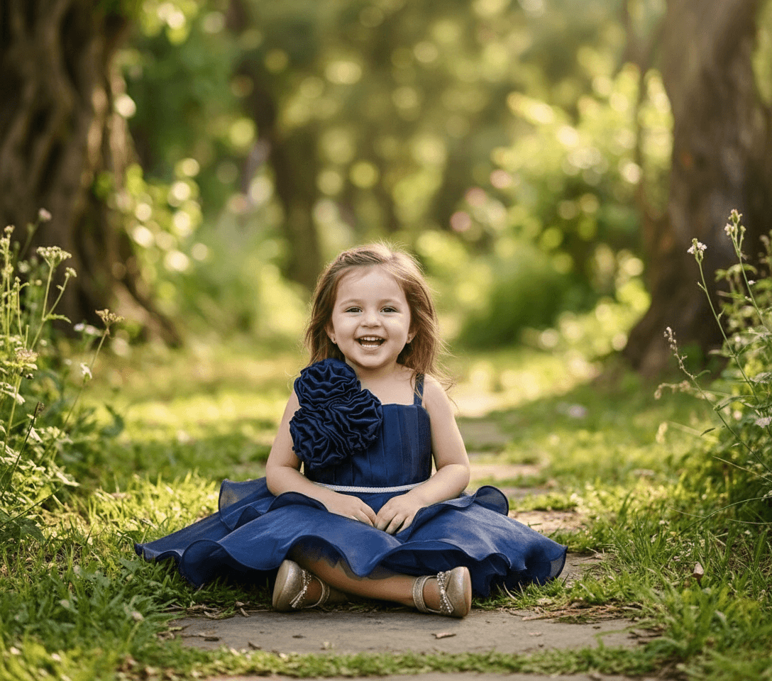 SALE Blue party frock for girls-M250016